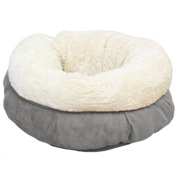Lambswool Donut Cat Bed – Grey Price in Doha Qatar