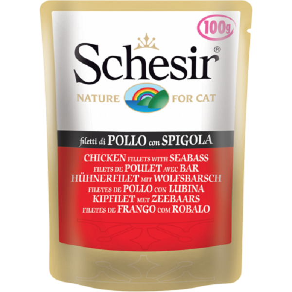 Schesir Cat Pouch Chicken / Seabass 100gm(C566) Price in Doha Qatar